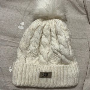 UGG beanie hat with fur Pom Pom